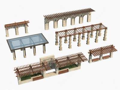 简欧廊架3D模型下载